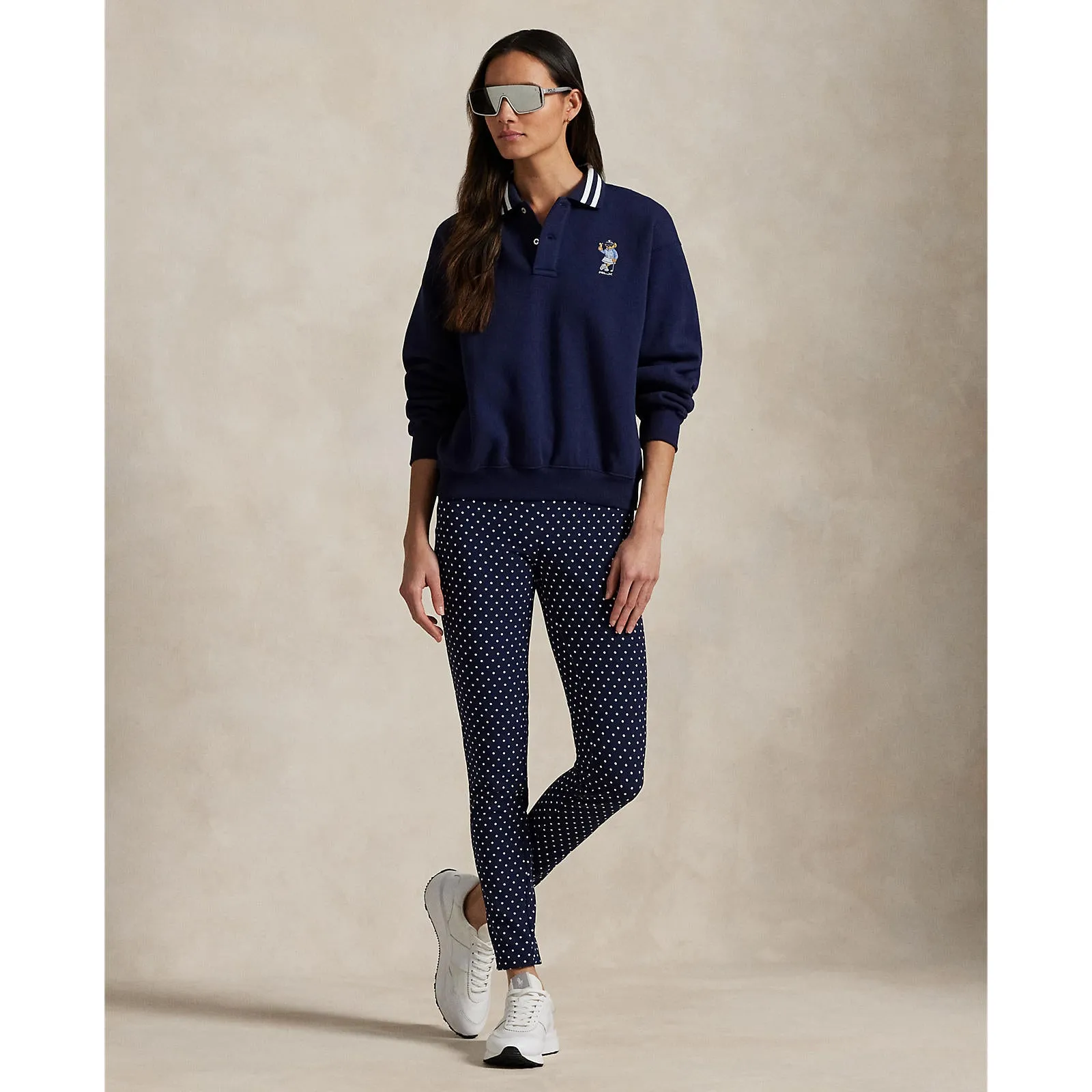 Hit Your Next Level Affordable Rlx Ralph Lauren Women'S Eagle Stretch Twill Golf Pants - Navy Polka Dot