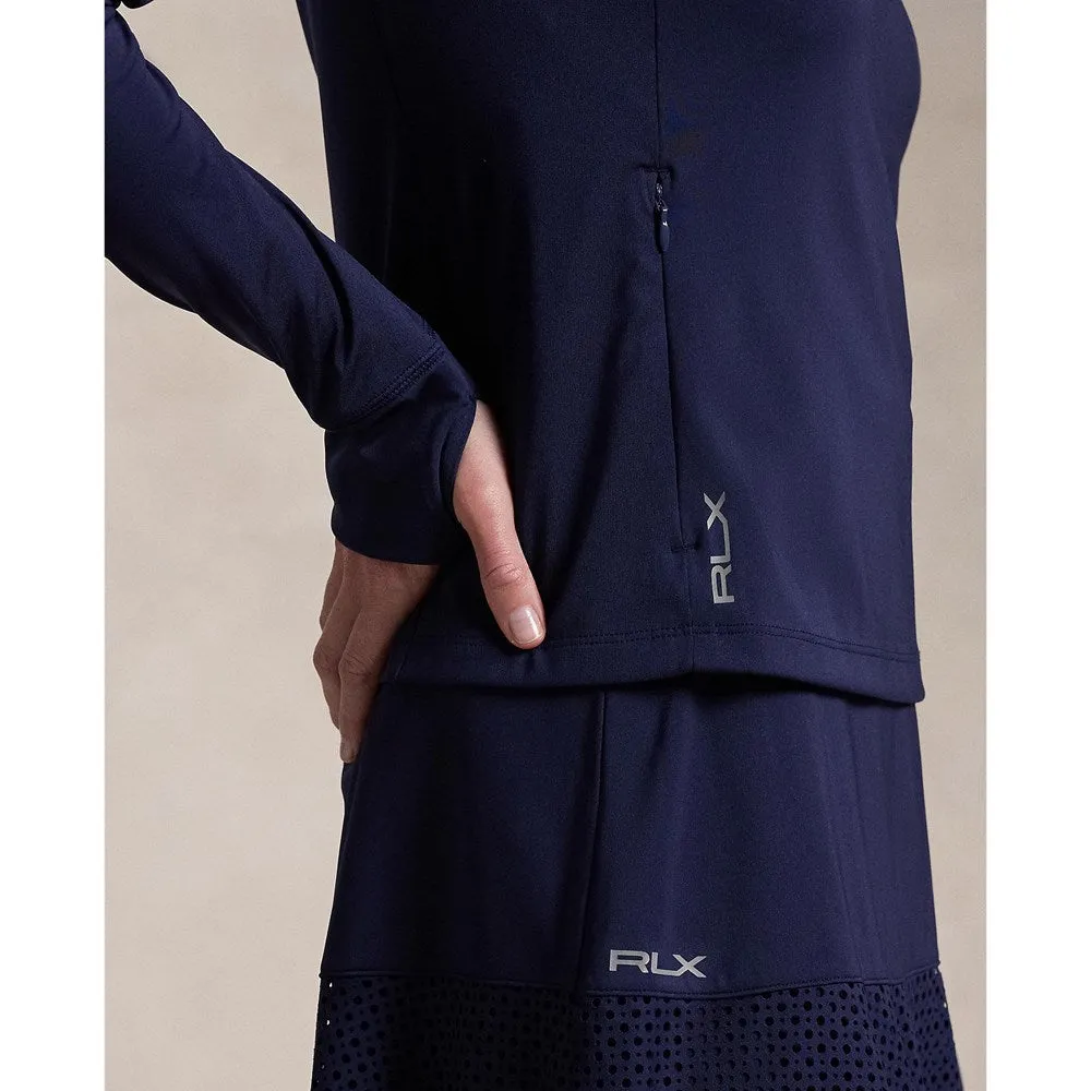 Rlx Ralph Lauren Women'S Eyelet Performance Quarter-Zip Pullover - Refined Navy Step Out Boldly