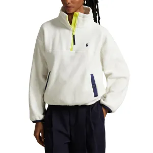 Rlx Ralph Lauren Women'S Fleece Half-Zip Pullover - Cream Multi Loud Looks, Smooth Moves Limited Time Offer