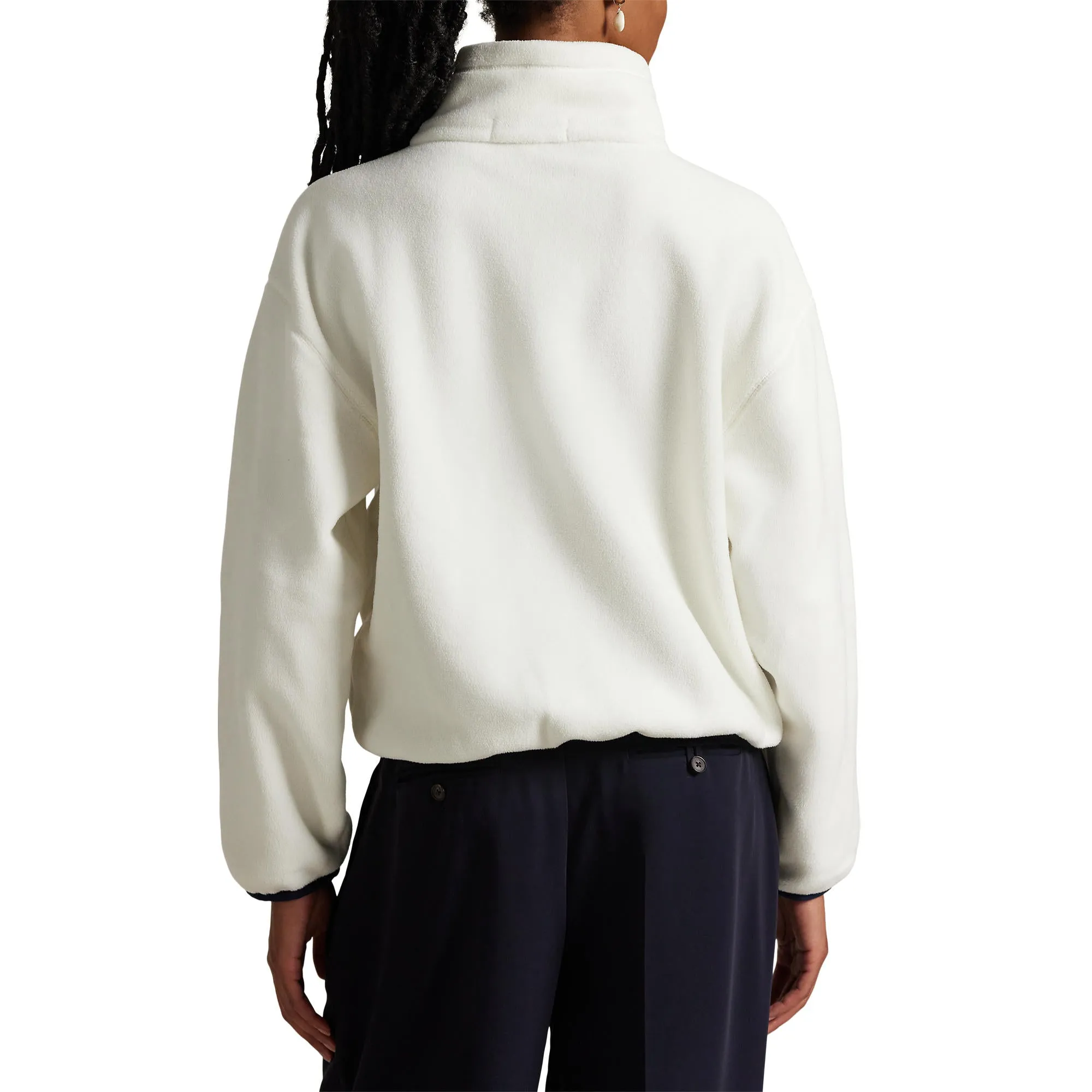 Back To School Sale Rlx Ralph Lauren Women'S Fleece Half-Zip Pullover - Cream Multi