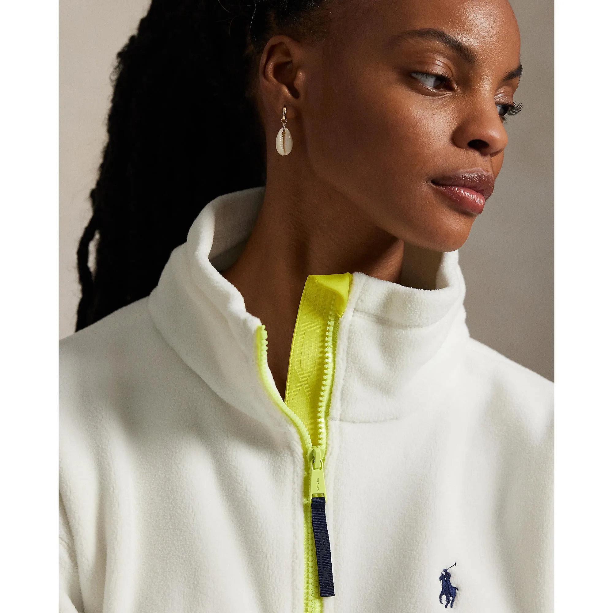 Be Unstoppable Economical Rlx Ralph Lauren Women'S Fleece Half-Zip Pullover - Cream Multi