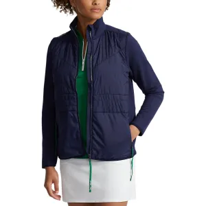 Rlx Ralph Lauren Women'S Hybrid Full Zip Jacket - French Navy/Cruise Green Redefine Classic Empower Your Journey