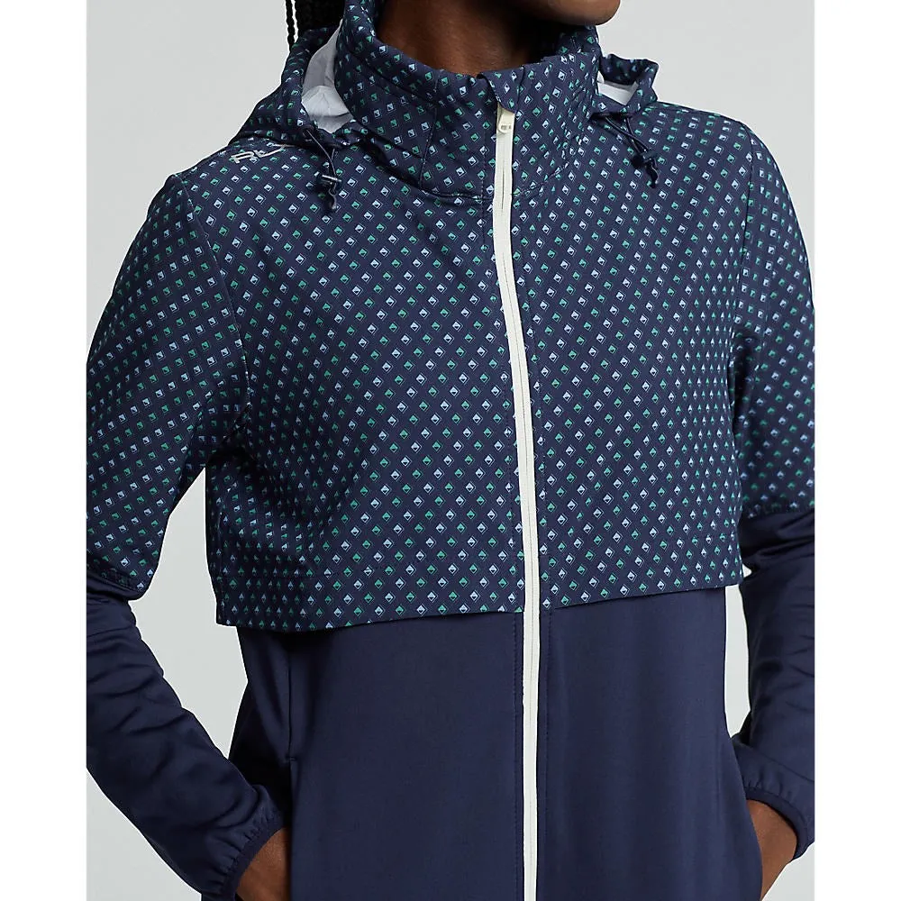 Move Beyond Ordinary Rlx Ralph Lauren Women'S Hybrid Overlay-Hood Jacket - French Navy/Diamond Print