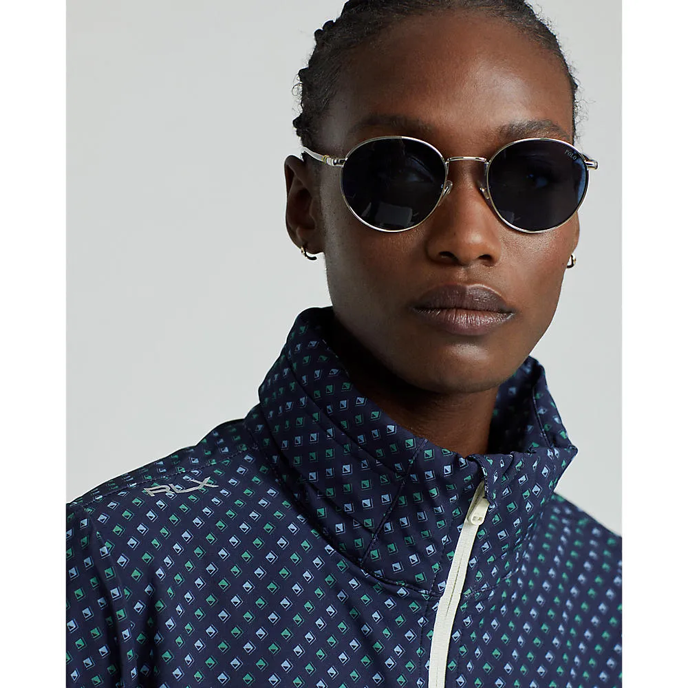 Rlx Ralph Lauren Women'S Hybrid Overlay-Hood Jacket - French Navy/Diamond Print Flash Sale