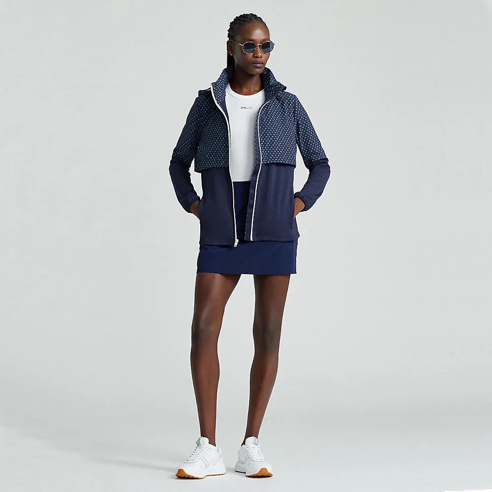 Rlx Ralph Lauren Women'S Hybrid Overlay-Hood Jacket - French Navy/Diamond Print Black Friday Exclusive Unleash Your Power