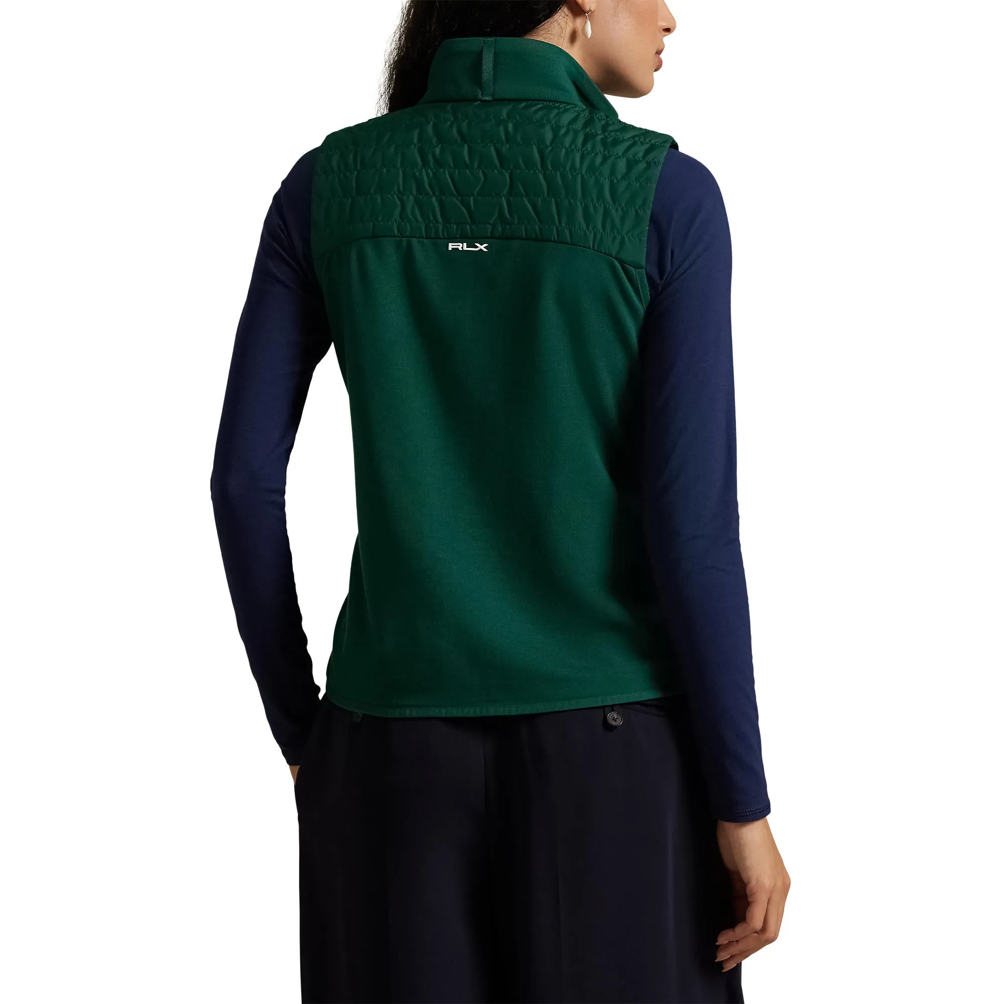 Rlx Ralph Lauren Women'S Hybrid Performance Quilted Vest - Hunter Green Empower Your Journey