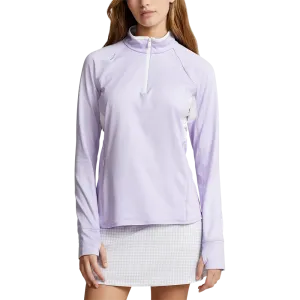 Redefine Classic President's Day Sale Rlx Ralph Lauren Women'S Jersey Quarter Zip Golf Pullover -  Flower Purple/White