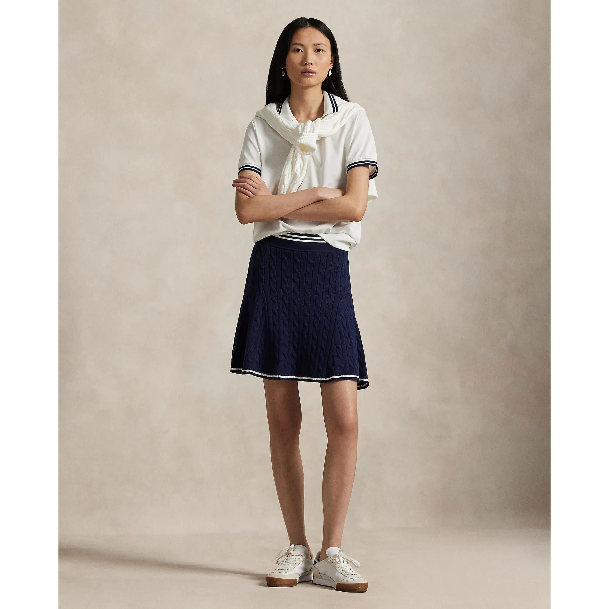 Rlx Ralph Lauren Women'S Knit A-Line Golf Skort - Refined Navy/White Splash Clearance Sale Own Every Step