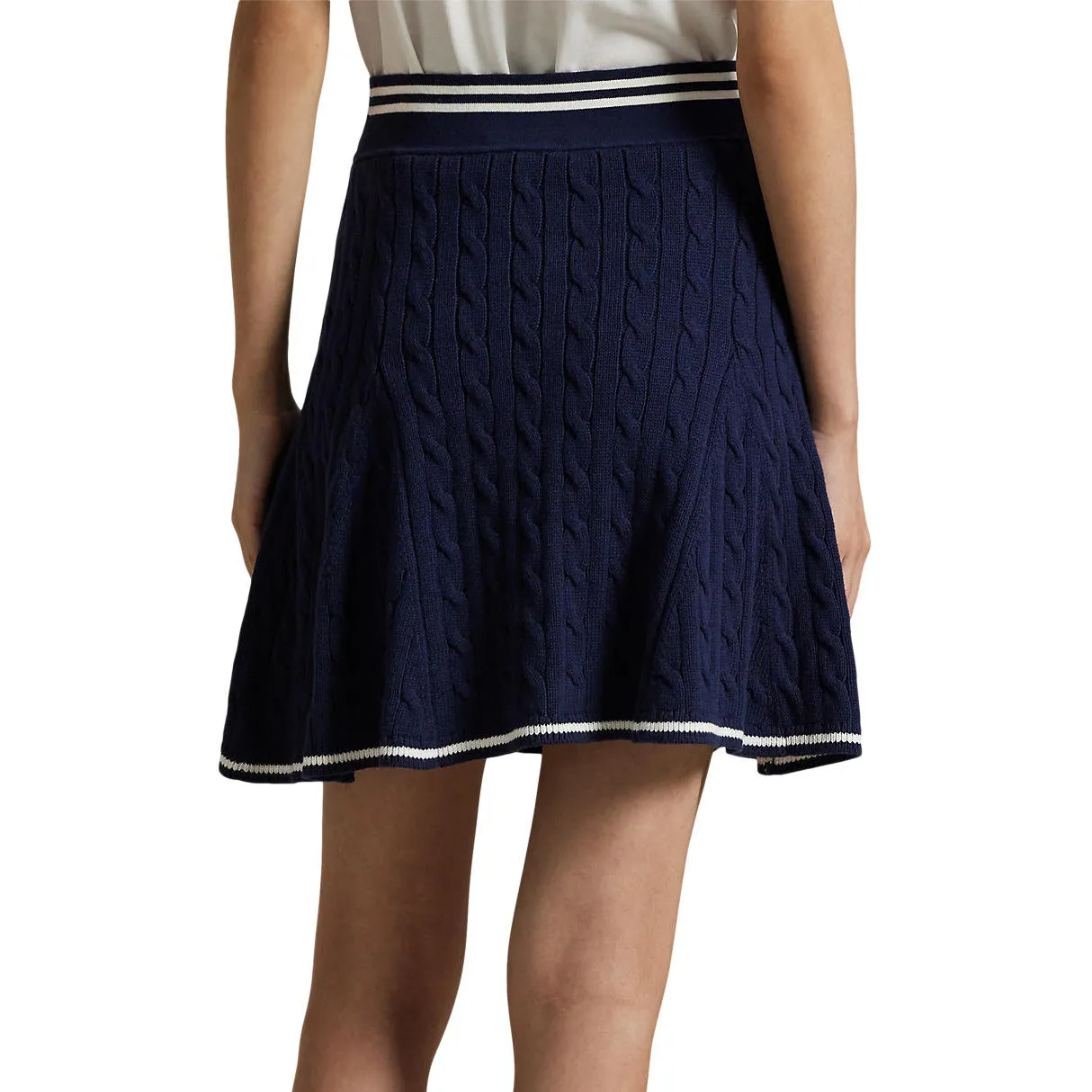 Rlx Ralph Lauren Women'S Knit A-Line Golf Skort - Refined Navy/White Splash Loud Looks, Smooth Moves