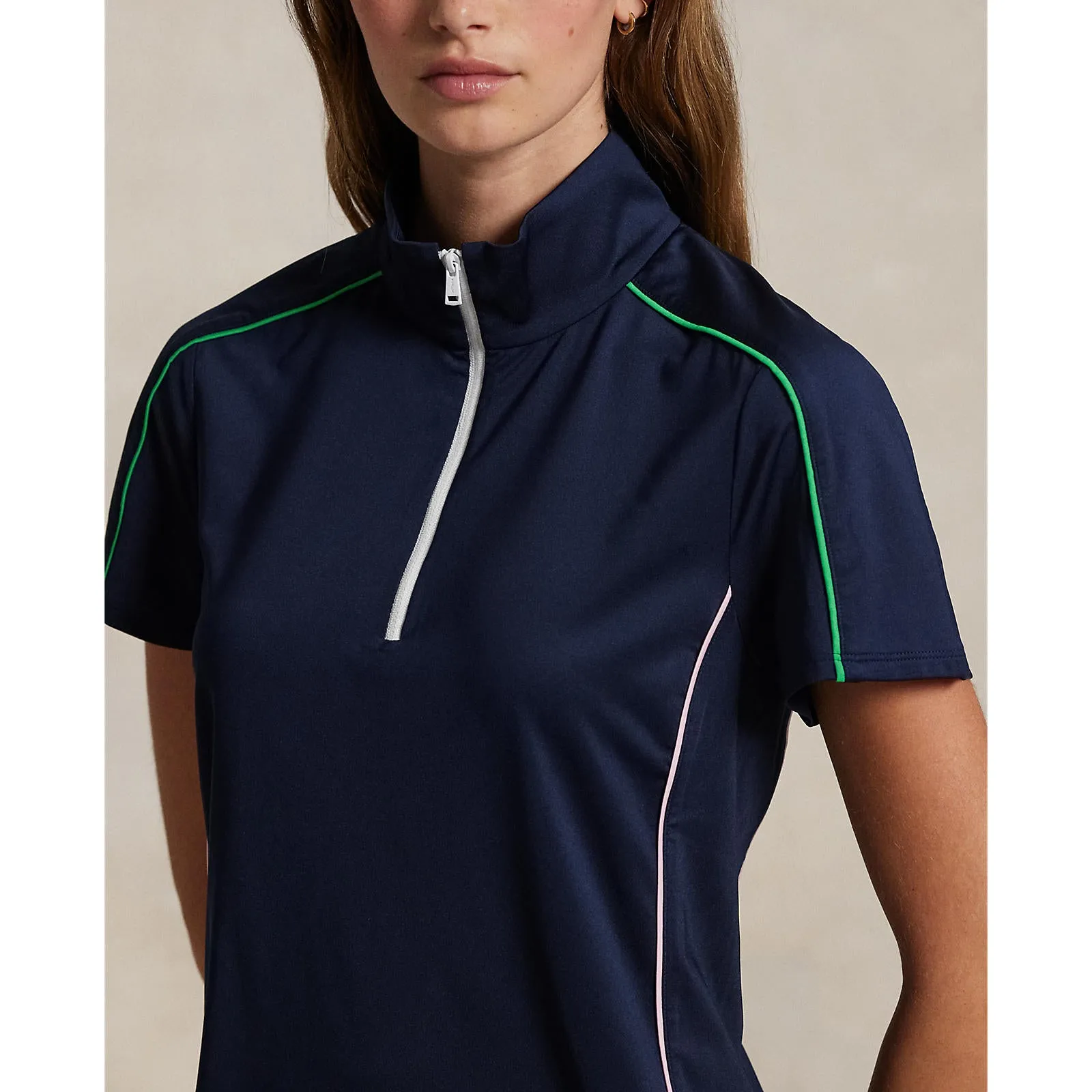 Rlx Ralph Lauren Women'S Mock Neck 1/4 Zip Golf Shirt - Refined Navy Multi Black Friday Exclusive All Eyes on You