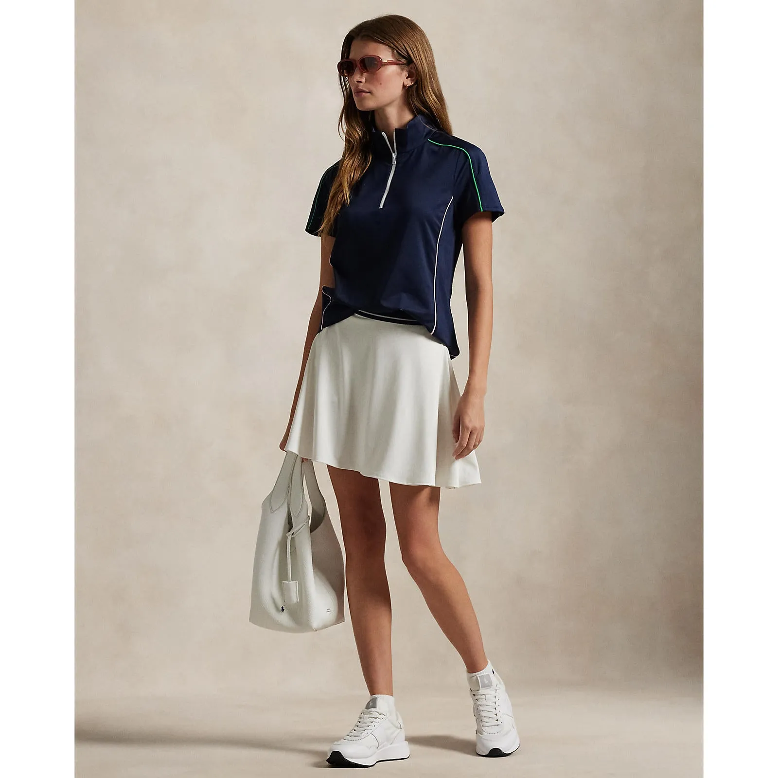 Rlx Ralph Lauren Women'S Mock Neck 1/4 Zip Golf Shirt - Refined Navy Multi Limited Time Offer Dress from the Feet Up