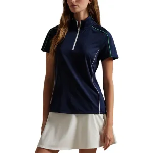 Father's Day Sale Lead with Style Rlx Ralph Lauren Women'S Mock Neck 1/4 Zip Golf Shirt - Refined Navy Multi