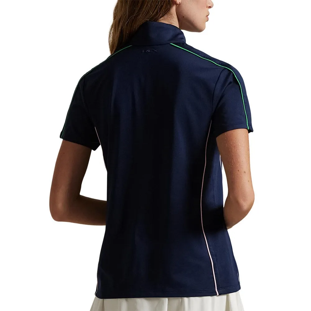 Make a Statement Rlx Ralph Lauren Women'S Mock Neck 1/4 Zip Golf Shirt - Refined Navy Multi