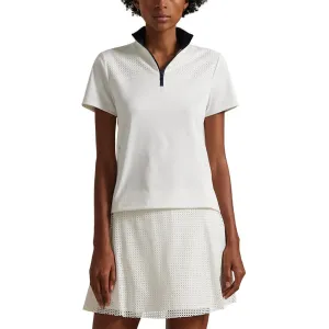 Own the Streets Sweetest Day Sale Rlx Ralph Lauren Women'S Paneled 1/4 Zip Golf Shirt - Ceramic White