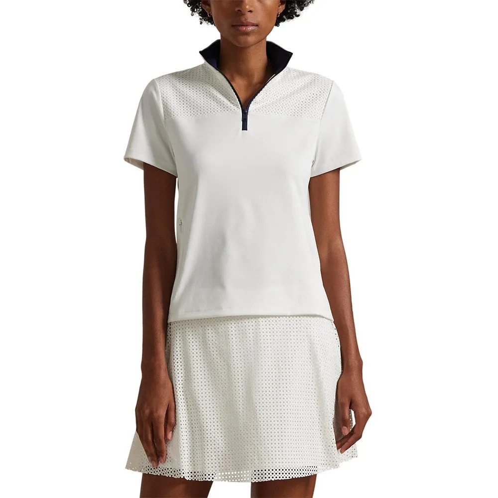 Own the Streets Sweetest Day Sale Rlx Ralph Lauren Women'S Paneled 1/4 Zip Golf Shirt - Ceramic White