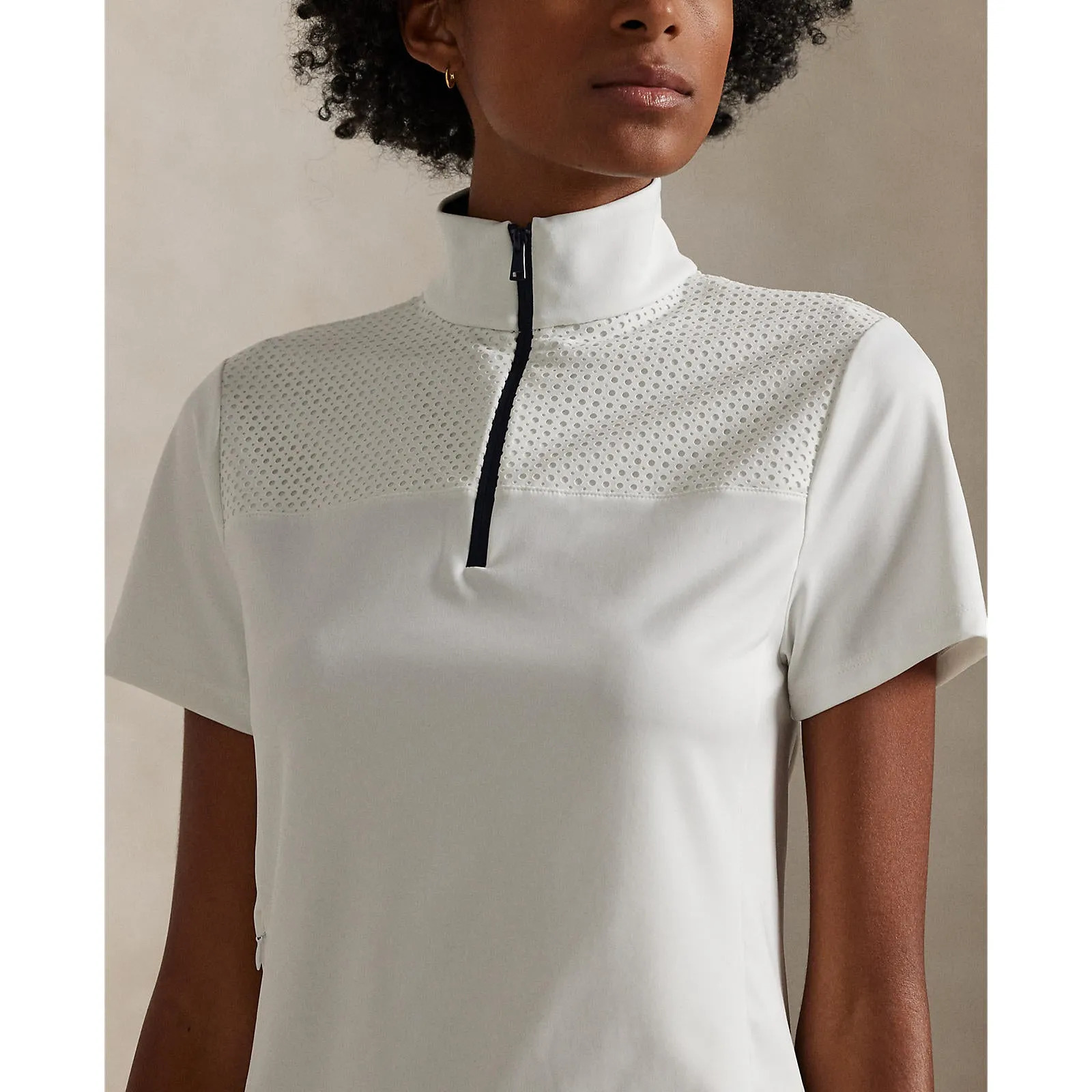 Rlx Ralph Lauren Women'S Paneled 1/4 Zip Golf Shirt - Ceramic White Built for the Bold