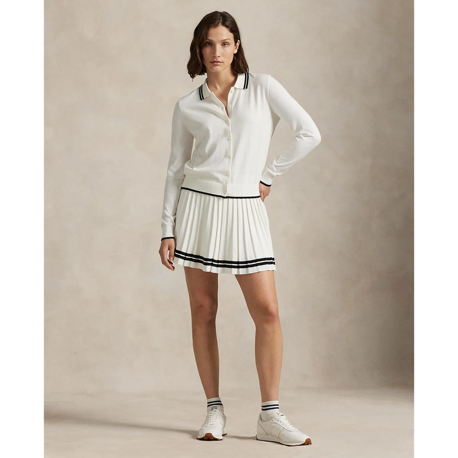 Rlx Ralph Lauren Women'S Pleated Knit Golf Skirt - White Splash/Polo Black Move Like You Mean It Easter Sale