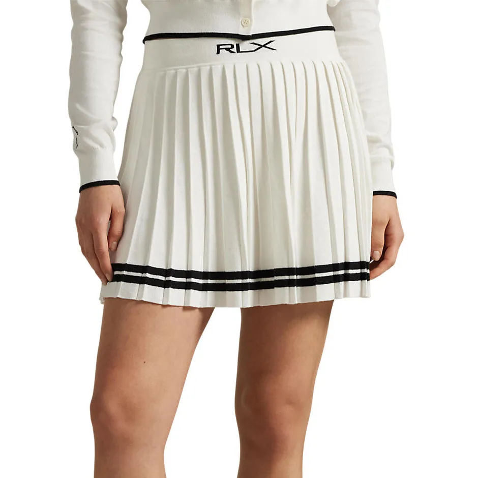 Rlx Ralph Lauren Women'S Pleated Knit Golf Skirt - White Splash/Polo Black Chase What Moves You