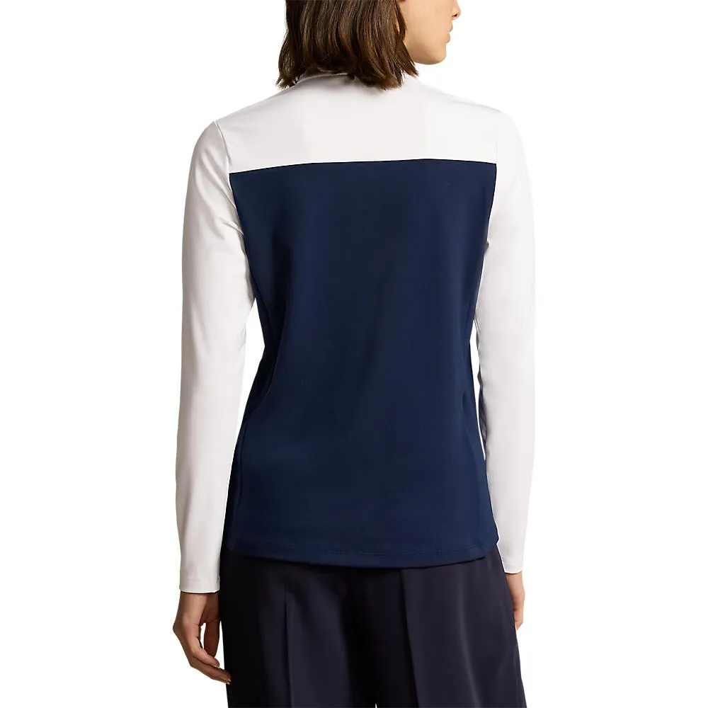 Rlx Ralph Lauren Women'S Power Stretch 1/4 Zip Pull Over - French Navy/White/Pink Flash Sale No Limits, Just Style