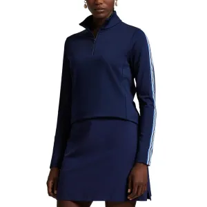 Step Into Strength Rlx Ralph Lauren Women'S Power Stretch Full Zip Jacket -Refined Navy/Summer Blue