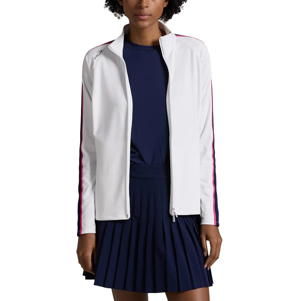 Rlx Ralph Lauren Women'S Power Stretch Mockneck Zip Jacket - Ceramic White Multi Stay in Motion Steal