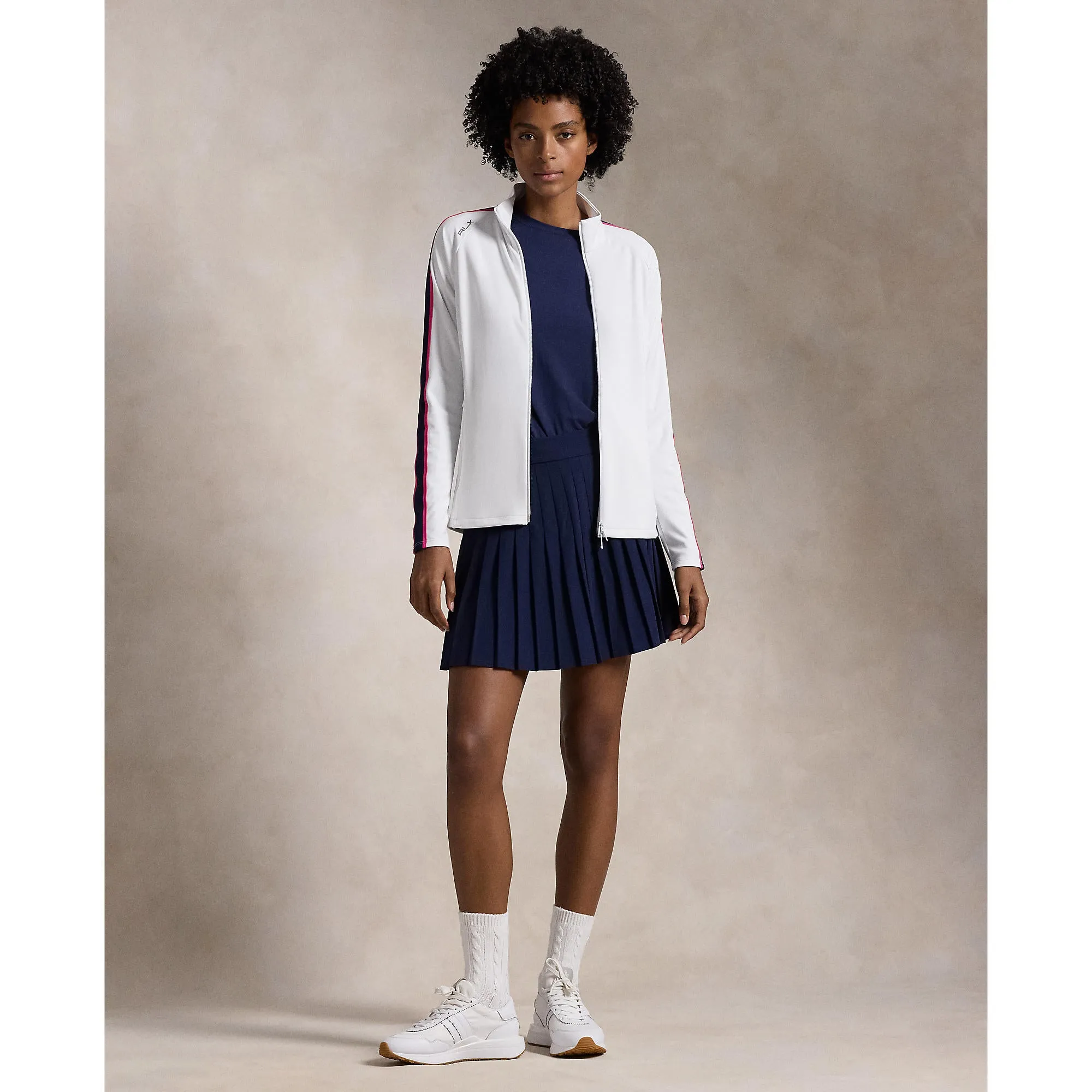 Rlx Ralph Lauren Women'S Power Stretch Mockneck Zip Jacket - Ceramic White Multi Special Offer Made to Move