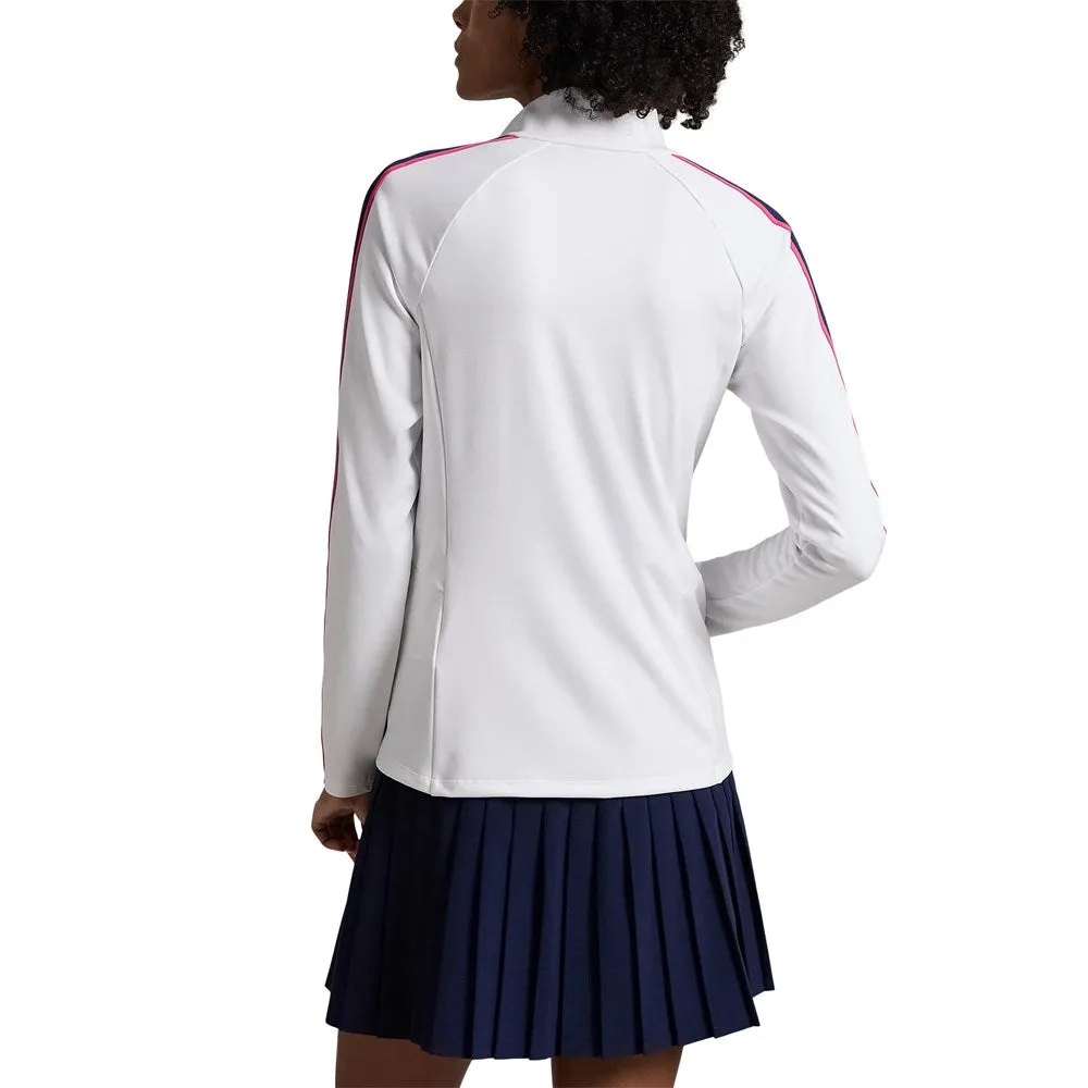 Empower Your Journey Performance Unleashed Rlx Ralph Lauren Women'S Power Stretch Mockneck Zip Jacket - Ceramic White Multi