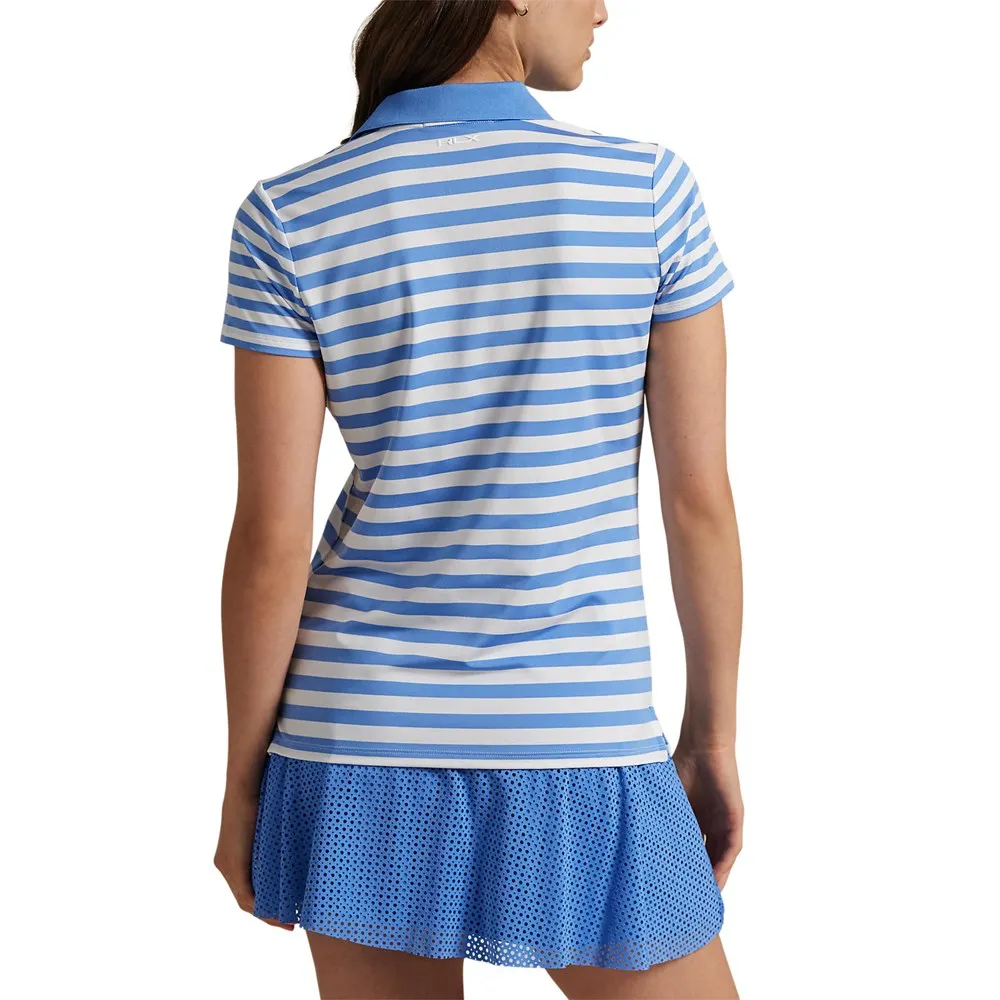 Sweetest Day Sale Rlx Ralph Lauren Women'S Printed Airflow Polo Shirt - Summer Blue/Ceramic White