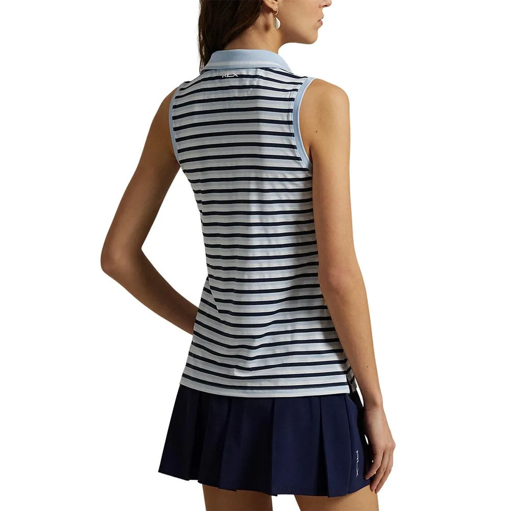 Rlx Ralph Lauren Women'S Printed Airflow Sleeveless Polo Shirt - Cold Spring/Navy Stripe Made to Turn Heads Memorial Day Sale