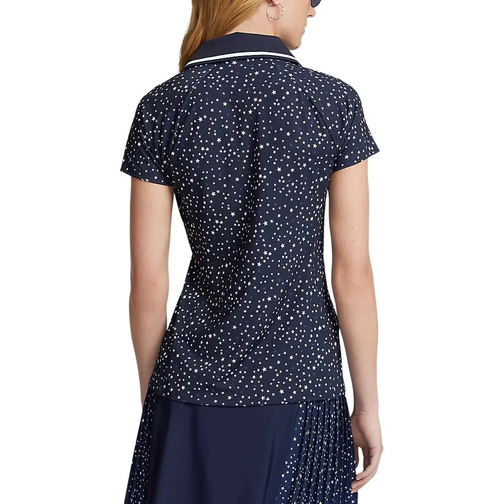President's Day Sale Memorial Day Sale Rlx Ralph Lauren Women'S Printed Airflow V-Neck Golf Polo Shirt - French Navy Summer Night Stars