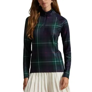 Stride with Confidence Rlx Ralph Lauren Women'S Printed Stretch Jersey Quarter-Zip Pullover - Tartan
