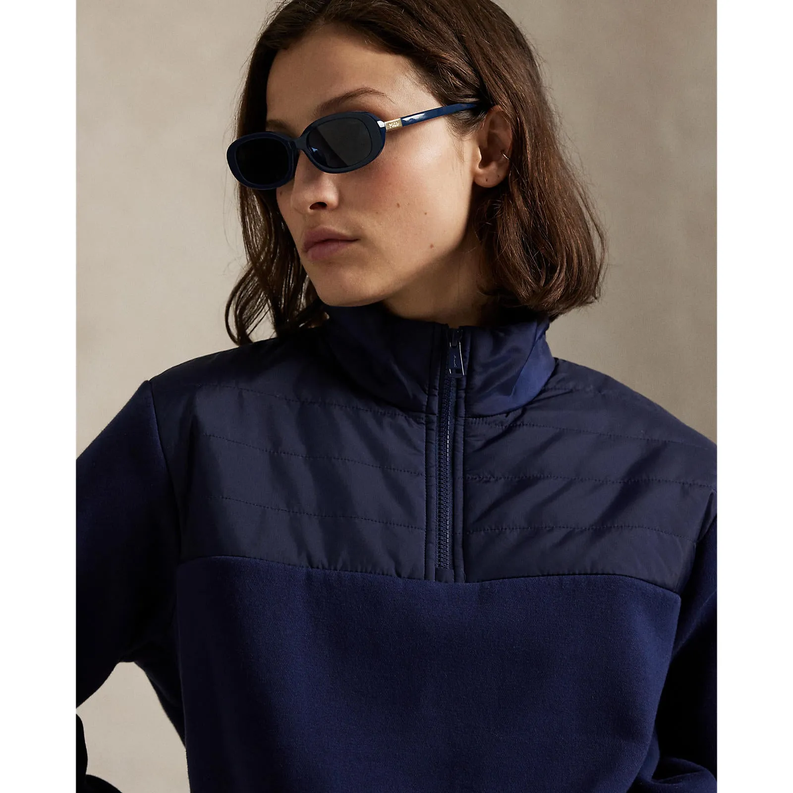 Move Like You Mean It Rlx Ralph Lauren Women'S Quilted Fleece Half Zip - Refined Navy