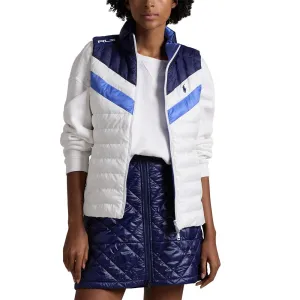 Rlx Ralph Lauren Women'S Reversible Quilted Performance Vest - Ceramic White Multi Break Boundaries Never Just Walk