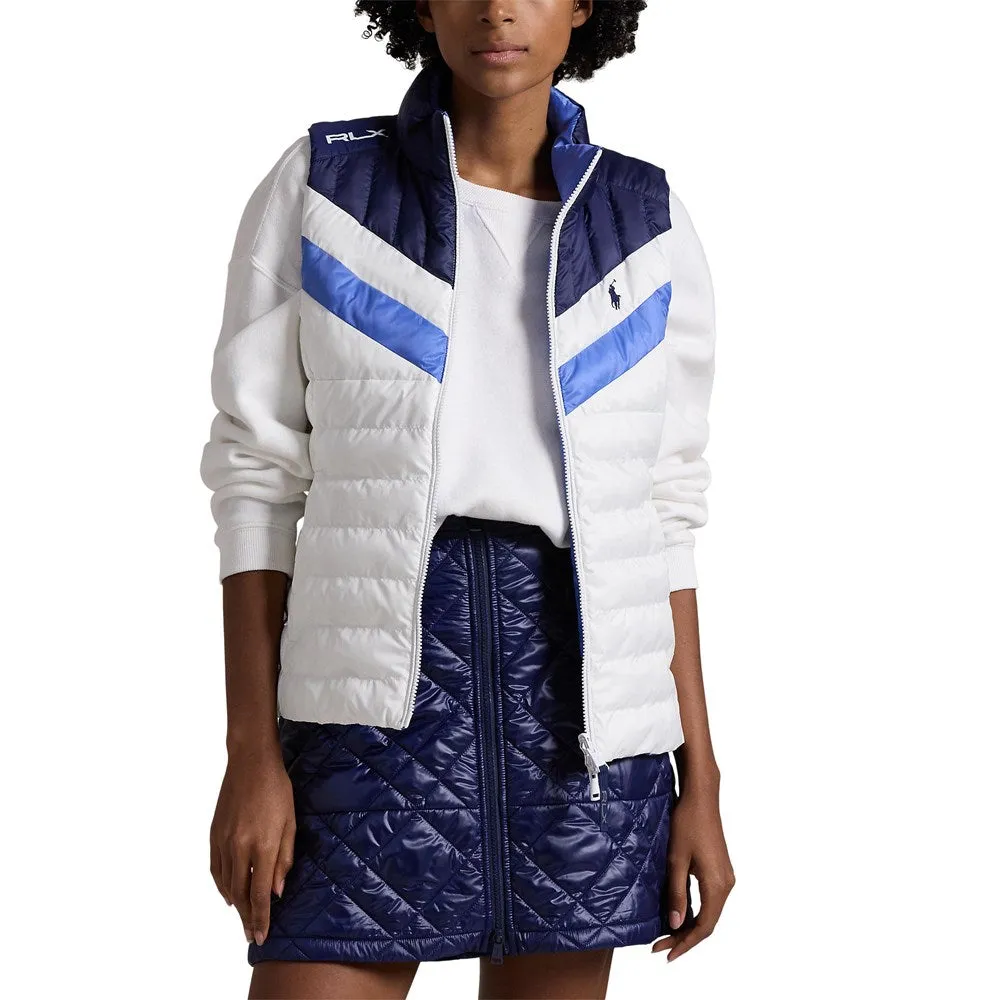 Rlx Ralph Lauren Women'S Reversible Quilted Performance Vest - Ceramic White Multi Break Boundaries Never Just Walk