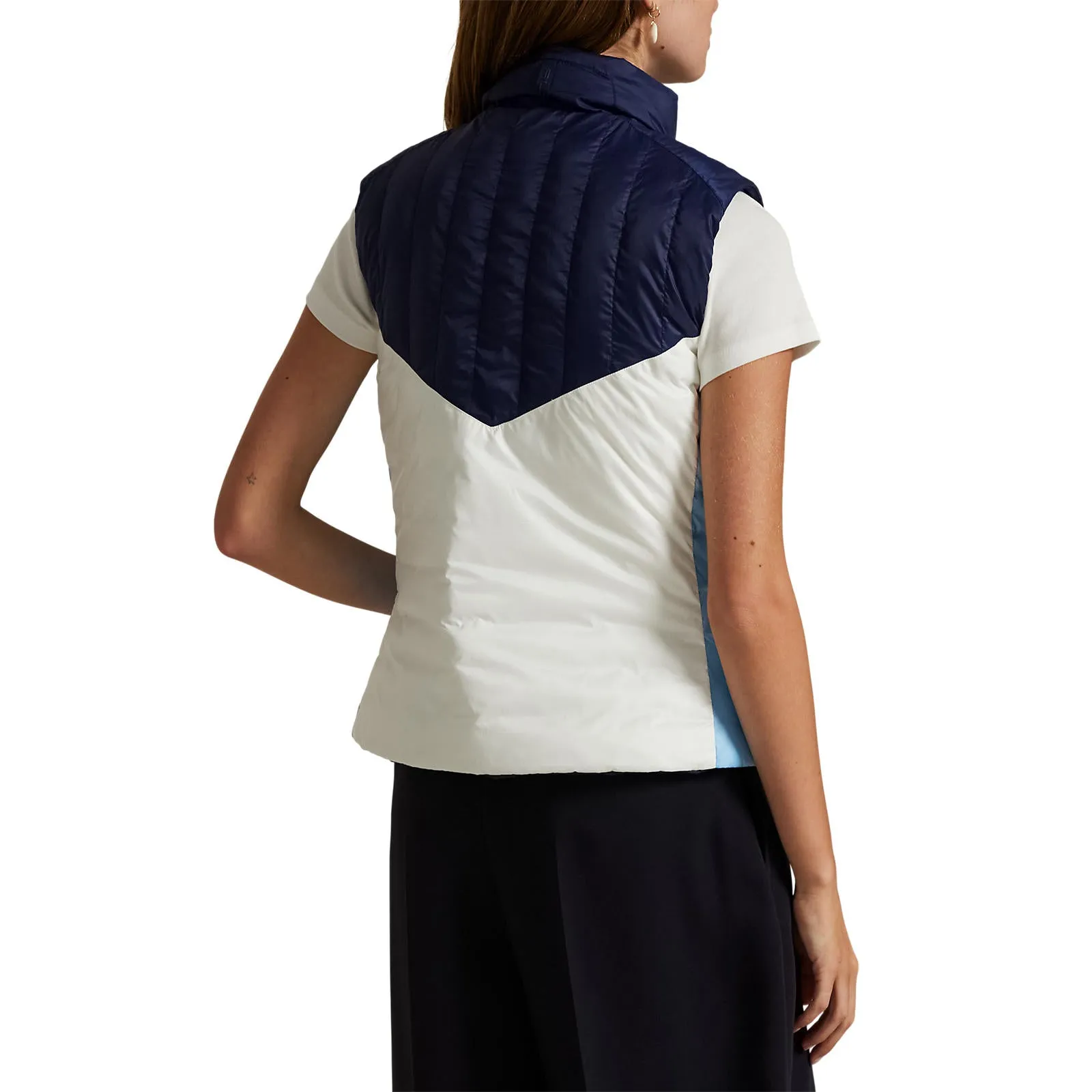 Rlx Ralph Lauren Women'S Reversible Quilted Ripstop Vest - Ceramic White/Refined Navy Born to Stand Out Halloween Sale