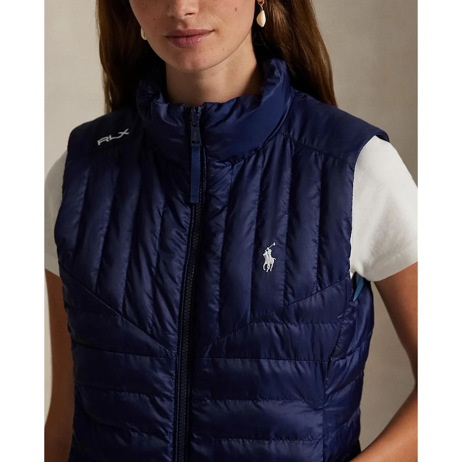 Rlx Ralph Lauren Women'S Reversible Quilted Ripstop Vest - Ceramic White/Refined Navy New Year's Eve Sale Stride with Confidence
