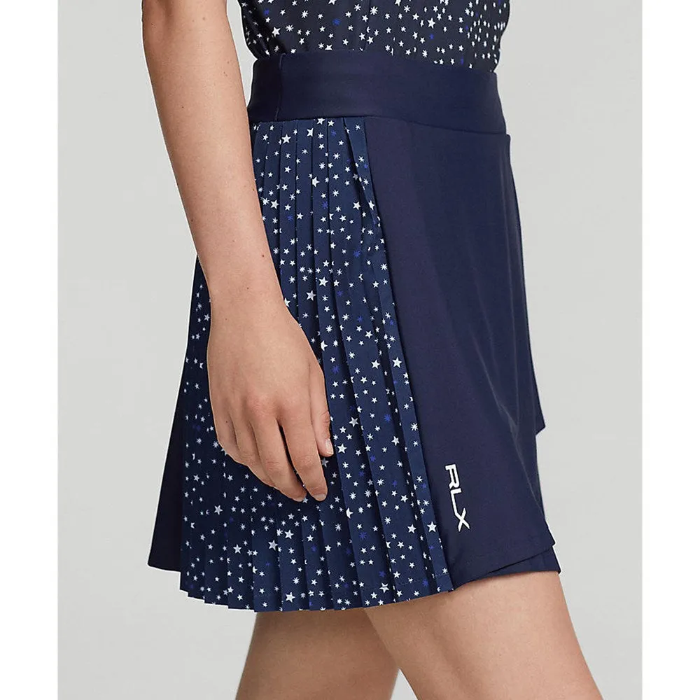Rlx Ralph Lauren Women'S Side Pleated Aim Skort 17" - French Navy Summer Night Stars Own the Vibe