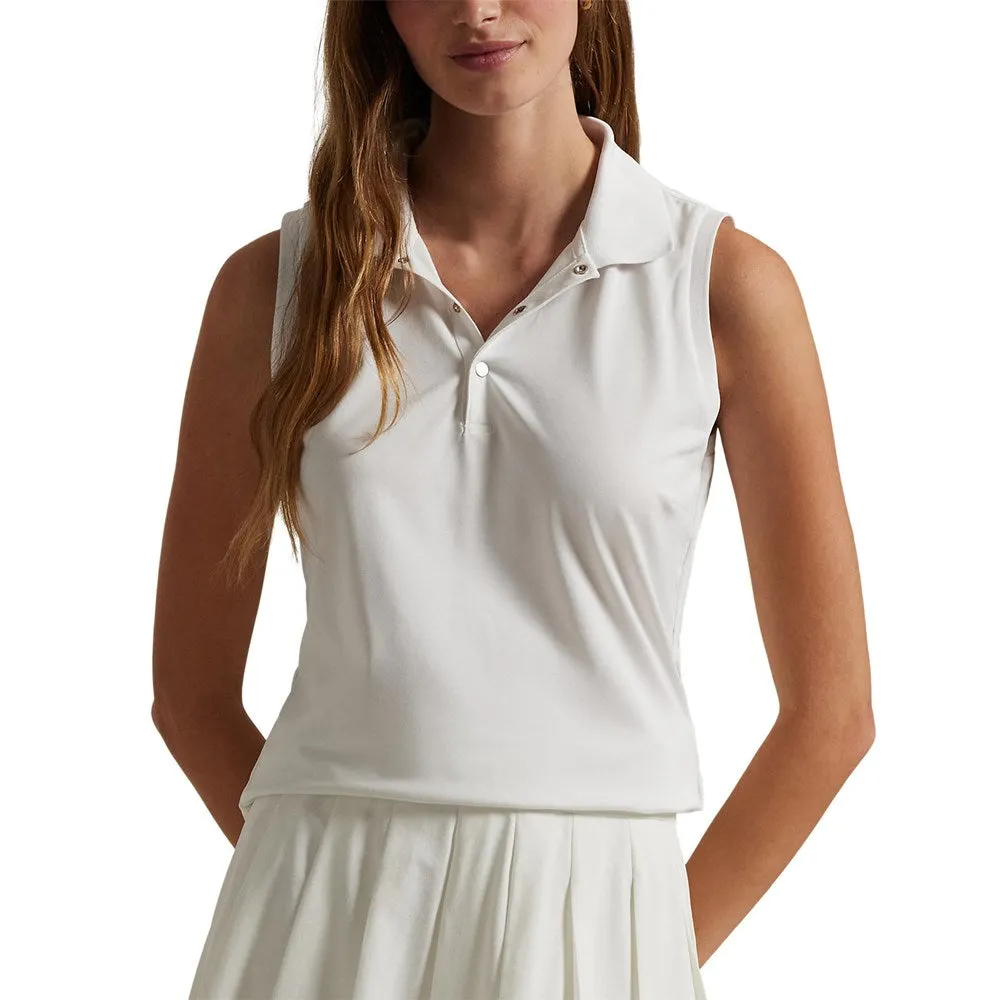 Rlx Ralph Lauren Women'S Sleeveless Tour Performance Polo Shirt - White Christmas Eve Sale Holiday Sale