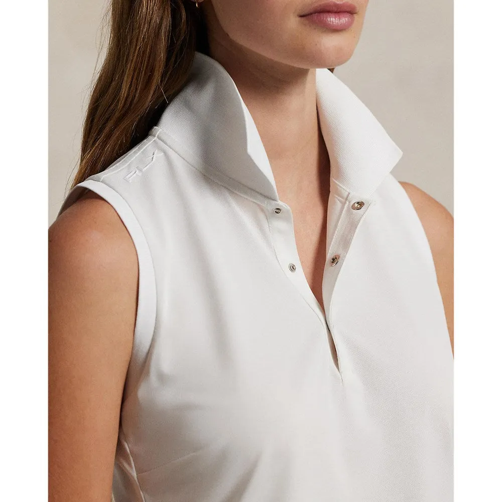 Rlx Ralph Lauren Women'S Sleeveless Tour Performance Polo Shirt - White Designed to Dominate