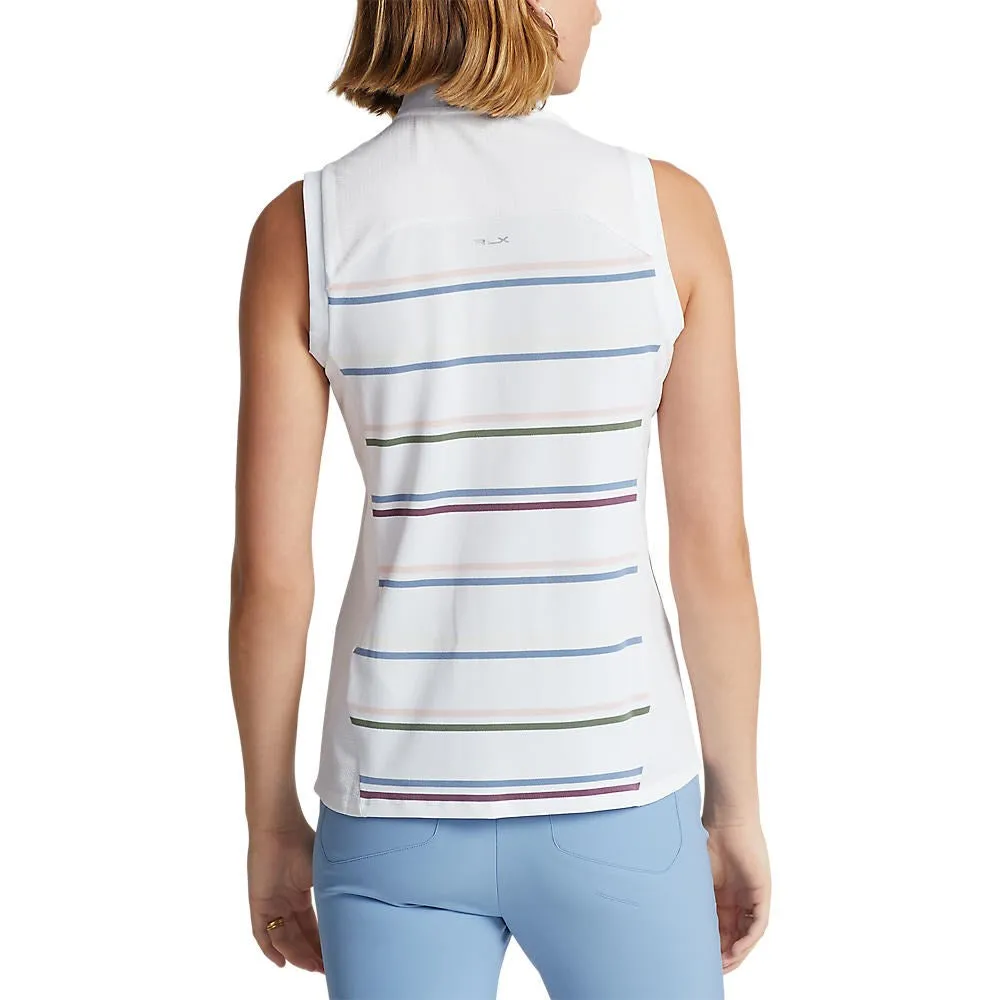 Rlx Ralph Lauren Women'S Sleeveless Zip Golf Shirt - Pure White Multi Black Friday Offer