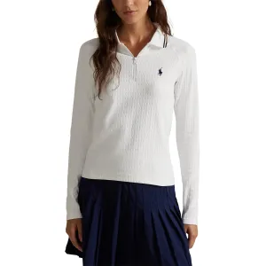 Rlx Ralph Lauren Women'S Stretch Active Cable Half Zip Pullover - Ceramic White/Refined Navy Multi All Saints' Day Sale Engineered for Speed