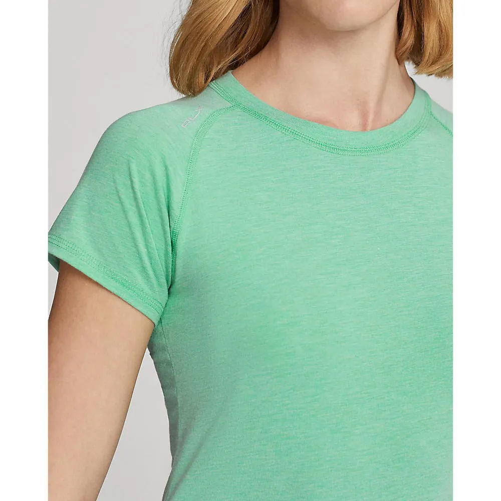 Rlx Ralph Lauren Women'S Stretch Crew Tee - Resort Green Heather Feel the Energy