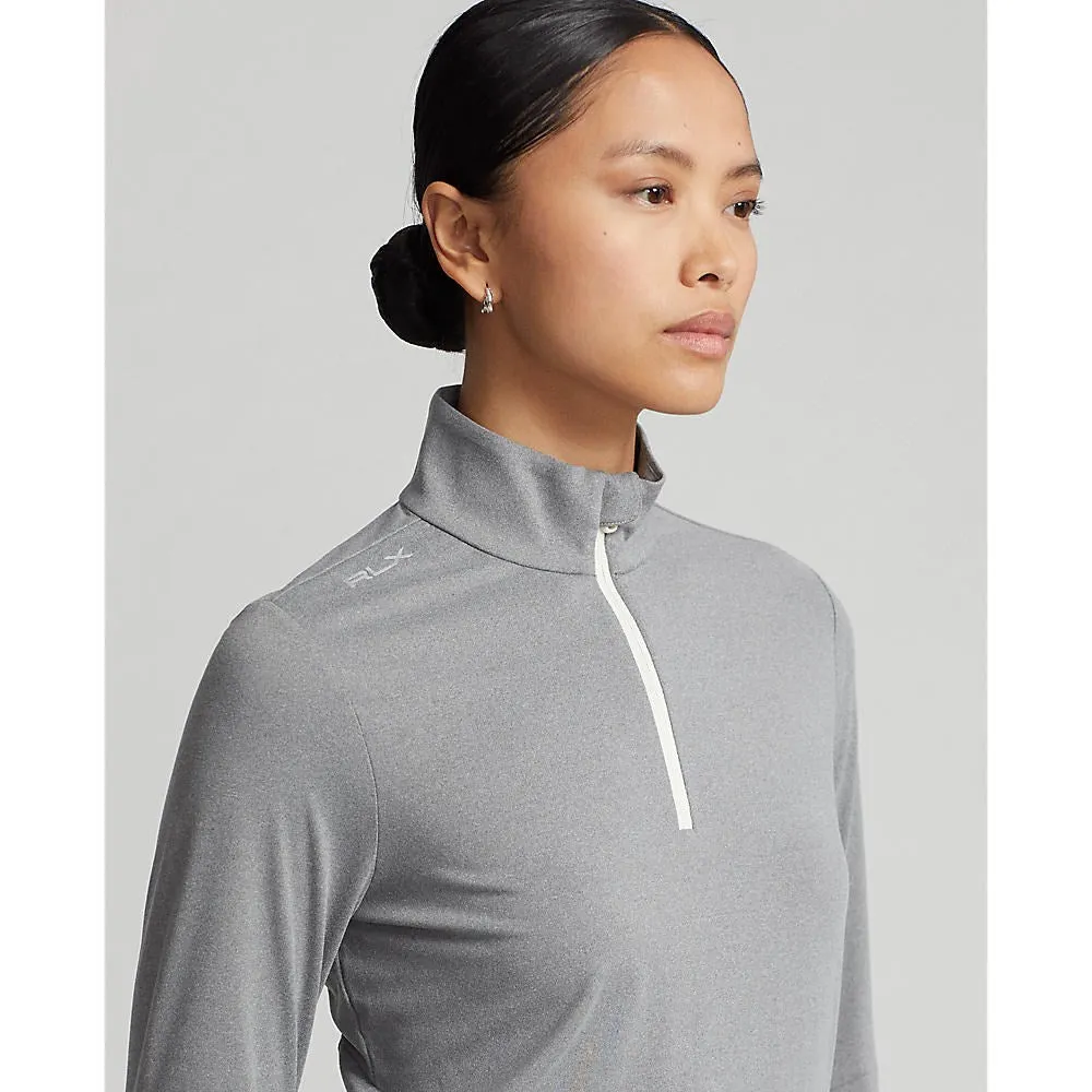 Game-Changer Footwear Rlx Ralph Lauren Women'S Stretch Jersey 1/4 Zip Golf Pullover - Steel Heather/Chic Cream