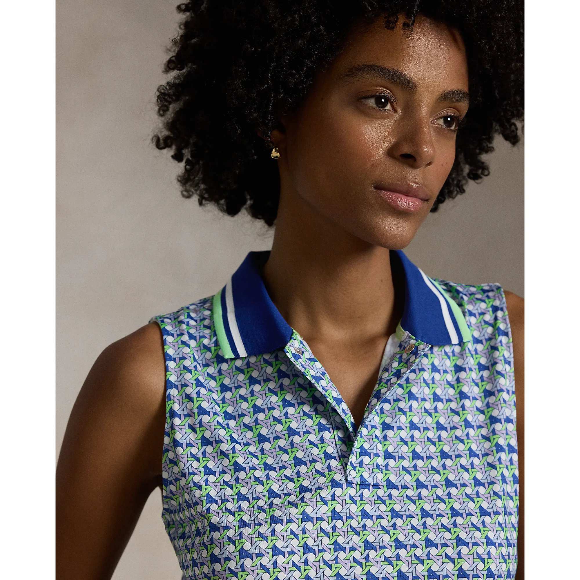 Own the Moment Rlx Ralph Lauren Women'S Stretch Jersey Cropped Golf Shirt - Spring Wicker