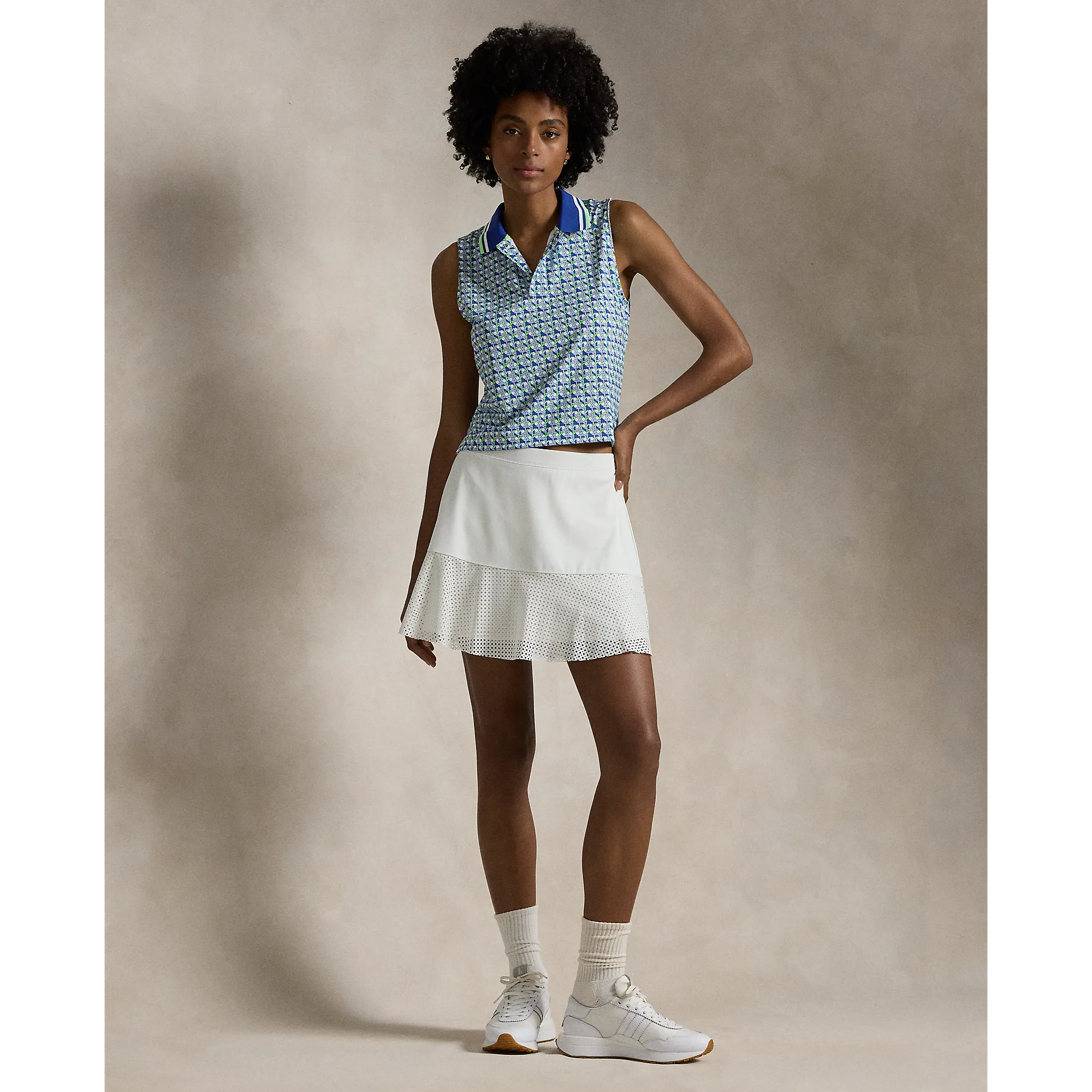 Rlx Ralph Lauren Women'S Stretch Jersey Cropped Golf Shirt - Spring Wicker New Year's Eve Sale