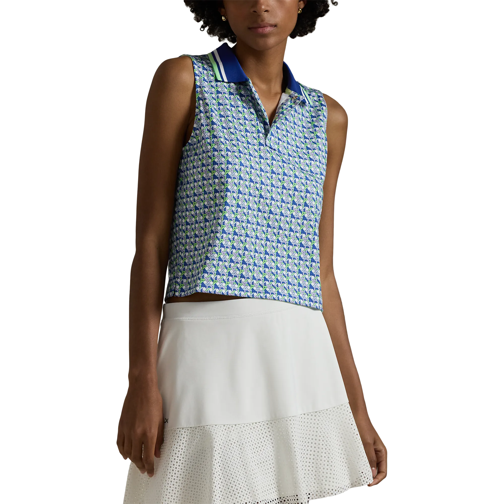 Rlx Ralph Lauren Women'S Stretch Jersey Cropped Golf Shirt - Spring Wicker Move Like You Mean It