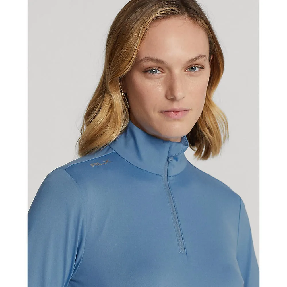President's Day Sale Special Offer Rlx Ralph Lauren Women'S Stretch Jersey Quarter Zip Golf Pullover - Hatteras Blue