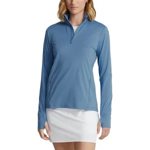 Rlx Ralph Lauren Women'S Stretch Jersey Quarter Zip Golf Pullover - Hatteras Blue Exclusive Deal Cyber Monday Sale