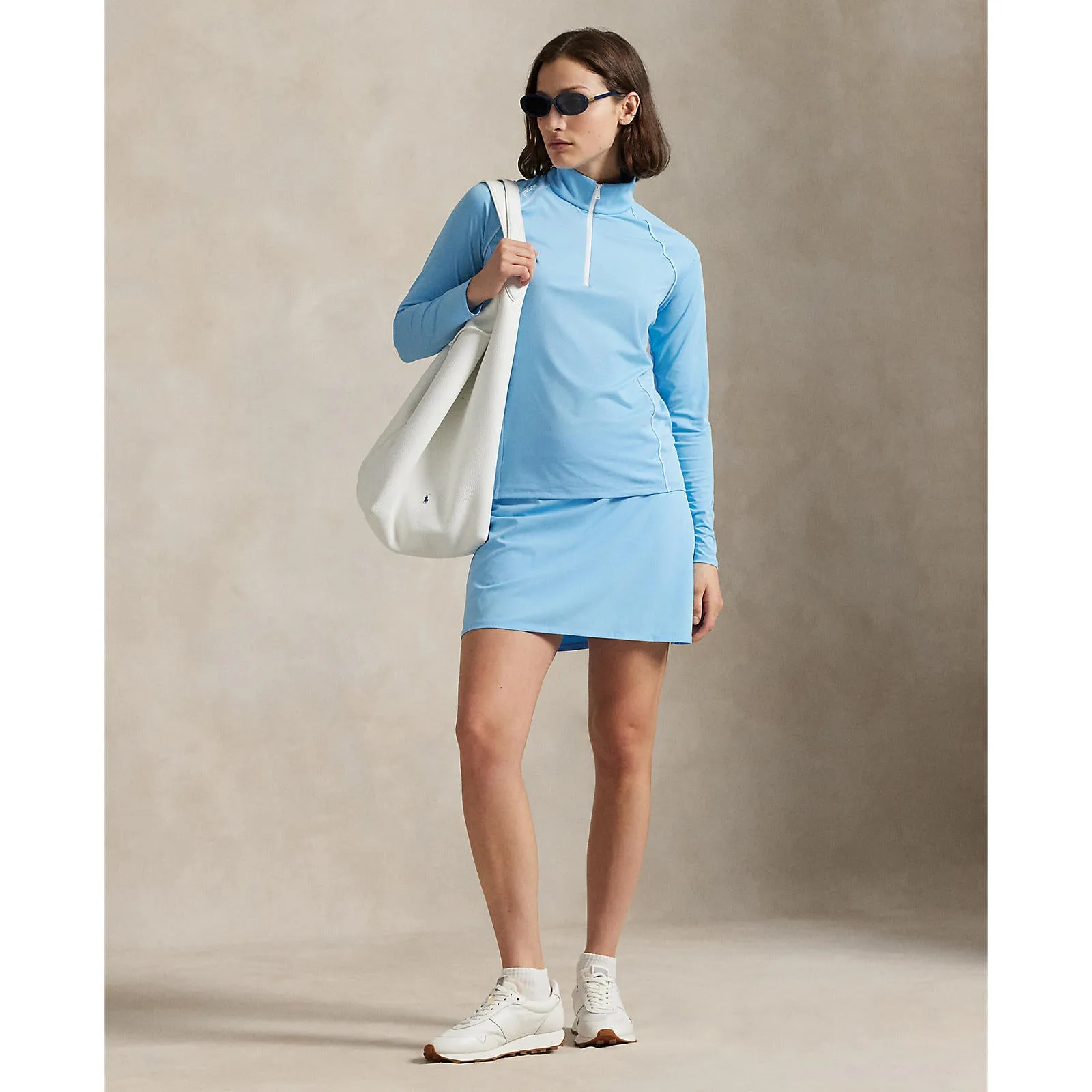 Rlx Ralph Lauren Women'S Stretch Jersey Quarter-Zip Pullover - Sutton Blue Game-Changer Footwear Loud Looks, Smooth Moves