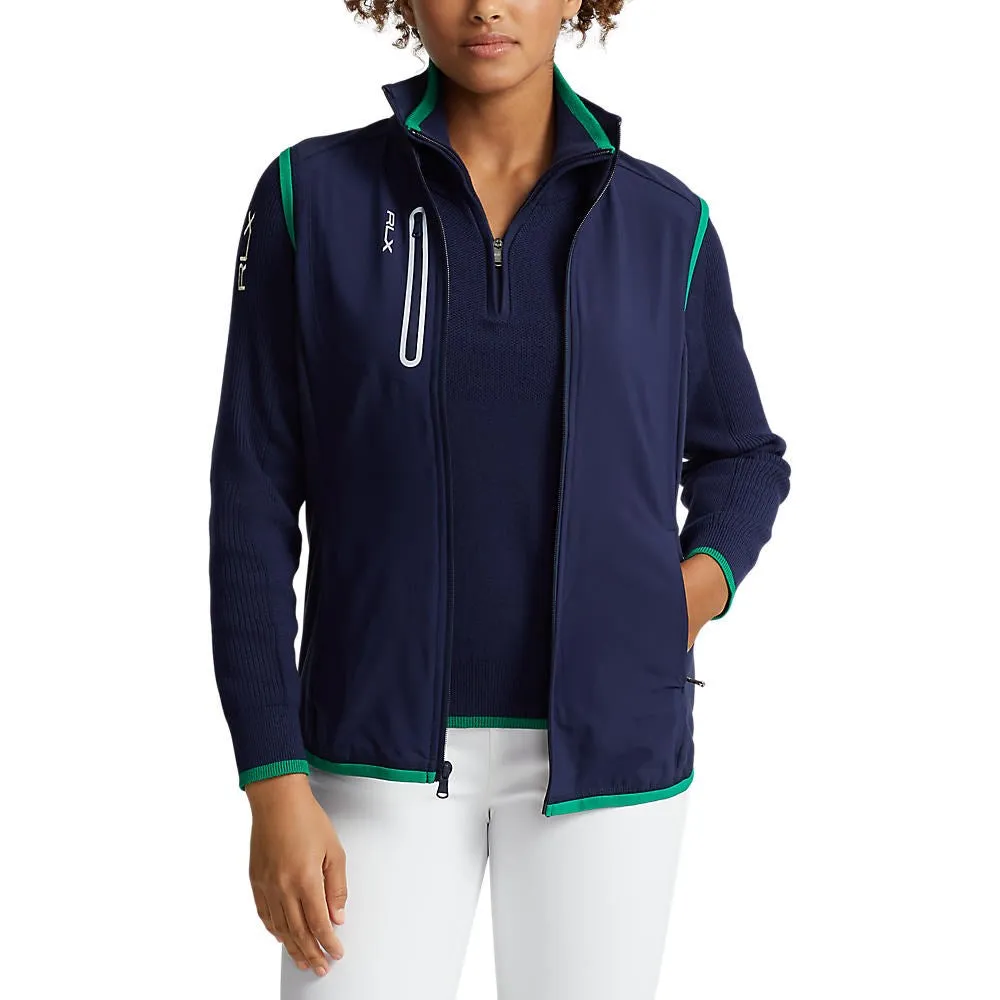 Rlx Ralph Lauren Women'S Tech Terry Full Zip Golf Vest - French Navy/Cruise Green Father's Day Sale